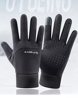 Windproof and Waterproof Outdoor Gloves Touch Screen Thumb and Index Finger Fingertips Warm Gloves for Running Cycling