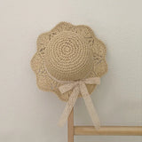 Children's Summer Hat Sunshade Lace Straw Baby Girl Cap Girls Baby Sunscreen Beach Hat