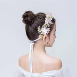 Elegant Girls Headband Lmitated Pearl Hair Headdress Baby Girls Flower Wreath Bride Garland Head Hoop Wedding Headbands Hair