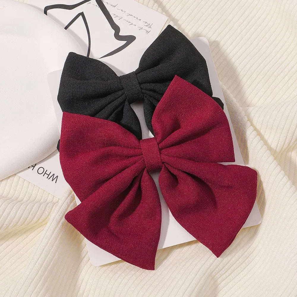 2pcs/set 4.5" Cheer Bow Hair Clip for Kids Lovely Grosgrain Ribbon Hairgripes Girls Delicate Bowknot HairPins Baby Headwear Set