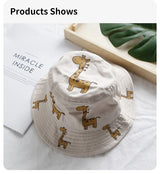 Cartoon Giraffe Baby Bucket Cap Outdoor Beach Children Sun Hat Kids Panama Cap Baby Boys Girls Cap