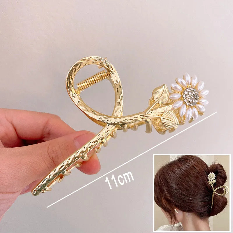 New Sweet Flower Durian Hair Claw Clip Ponytail Grab Hair Clips Shark Clip Woman Hairpins For Girl Hair Accessories Headdress