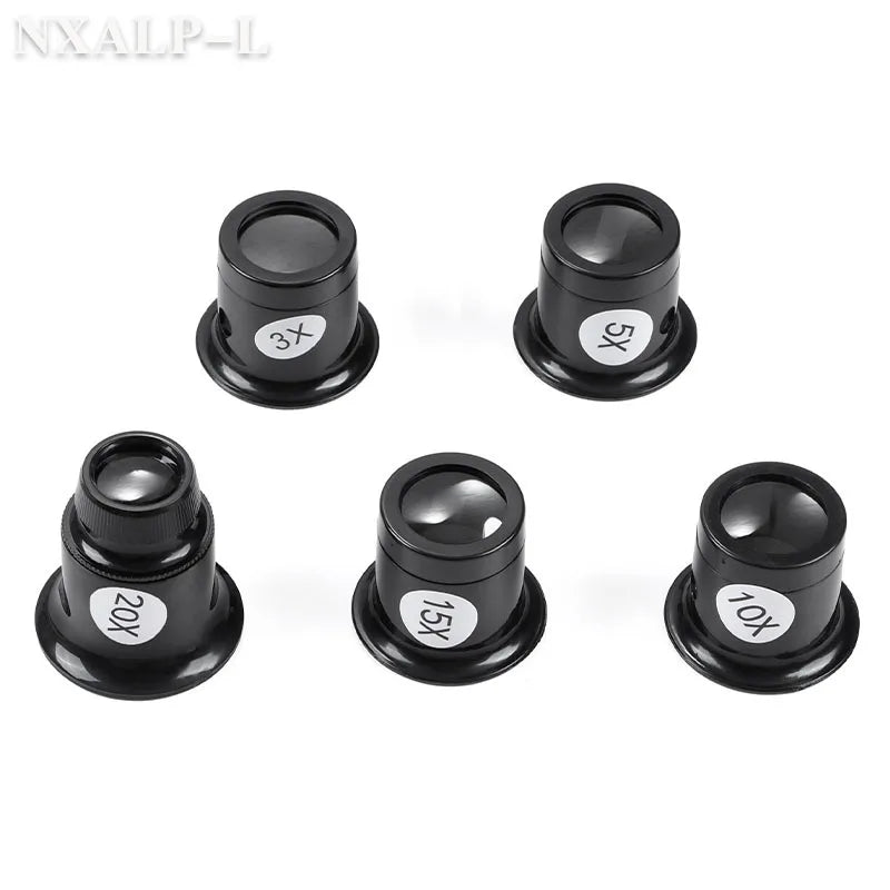 4/Set 3X 5X 10X 15X 20X Eyeglass Magnifier Eye Loupe Lens Portable Eyepiece Process Operation for Watchmaker Watch Repair Tools