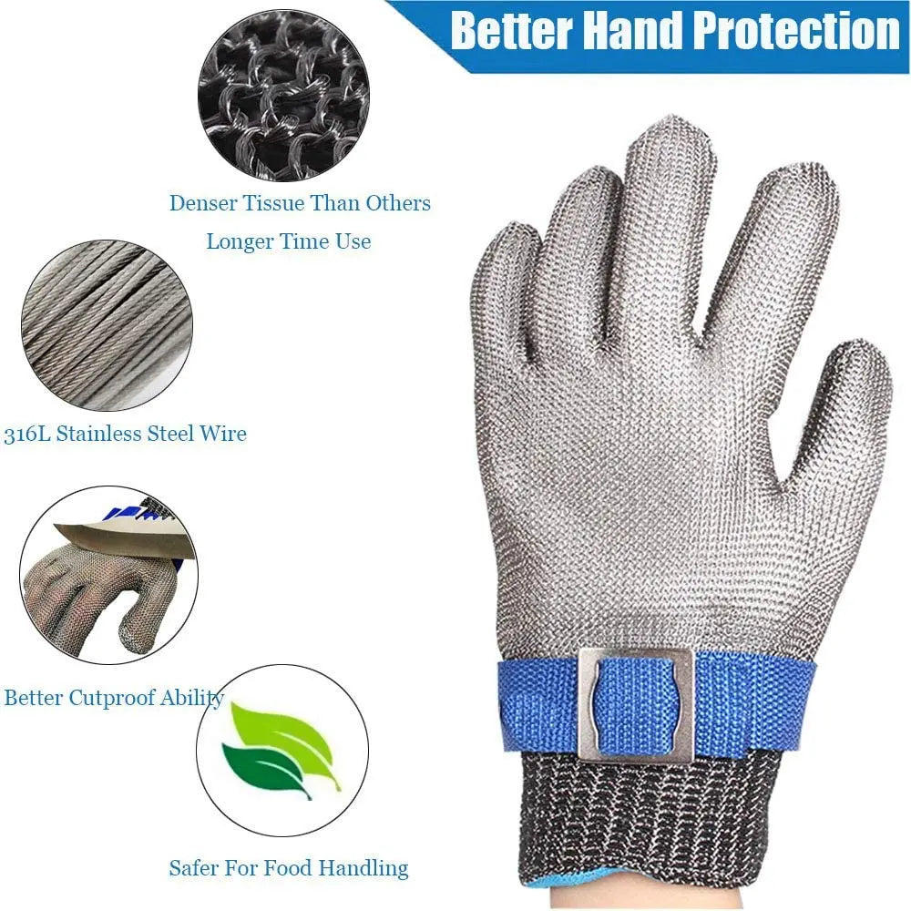 Anti-cut Gloves Stainless Steel Wire Cut-resistant Woven Safety Working Gloves Cutting Fish-killing Metal Iron Kitchen Gloves