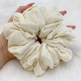 Elastics Chiffon Hair Band Solid Color Big Circle Scrunchies for Women Girl Ponytail Holder Hair Rope Hairband Hair Accessoires