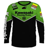 Kawasaki Motorcycle Racing Team Men T-shirt Long Sleeve Spring Autumn Women Tee Shirts 2024 New Sports Children Clothes Tops
