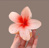 Gradient Flower Hair Clip Beach Hairpins Flower Claw Clips Hawaiian Style Headwear Summer Flower Hairpins Girls Hair Accessories