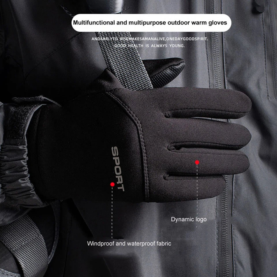 LOOGDEEL Skiing Gloves Waterproof Windproof Winter Cycling Running Ski Warmth Sports Gloves Touch Screen Full Fingers Non-Slip