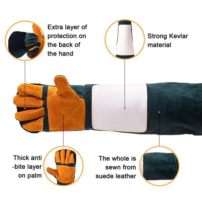 Animal Handling Gloves Extreme Heat And Fire Resistant Gloves Multifunctional Padding Cat Washing Gloves For Dog Cat Scratch