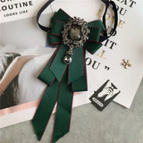Rhinestone Bow Tie Women's Graduation Photo Student School Uniform Tie Ribbon Sweet Literary and Art Plaid Bowtie Collar Flower