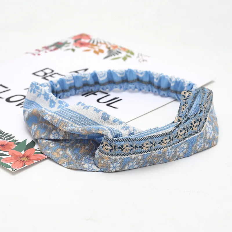 Women Headband New Fashion Hair Bands Bohemian Cross Elastic Hair Band For Ladies Black Purple Female Head band Hair Accessories