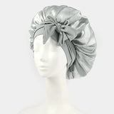 Europe and the United States selling style color cloth streamer round hat bow imitation silk women's nightcap beauty hair care h
