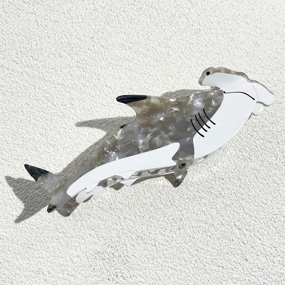 Creative Funny Acetate Tortoise Sturgeon Fish Shark Hairpin Oversize Marine Animal Barrettes Thick Hair Clip Claw Accessories