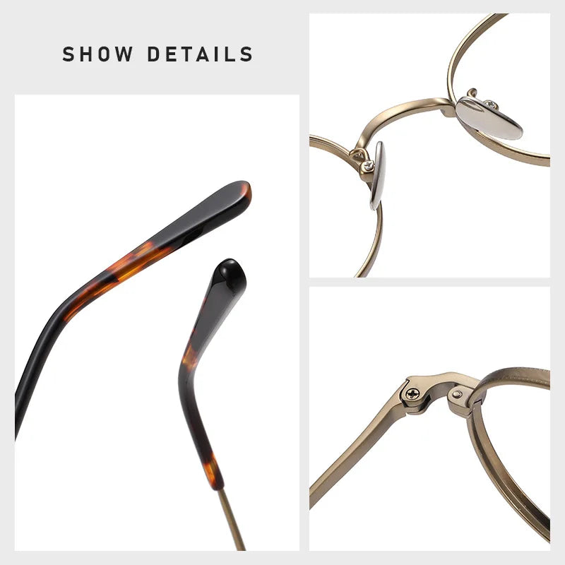 2025 Fashion Eyewear Retro Pure Titanium Round Glasses Comfortable Optical Prescription Eyeglasses Frame Men Women Brand Desgin