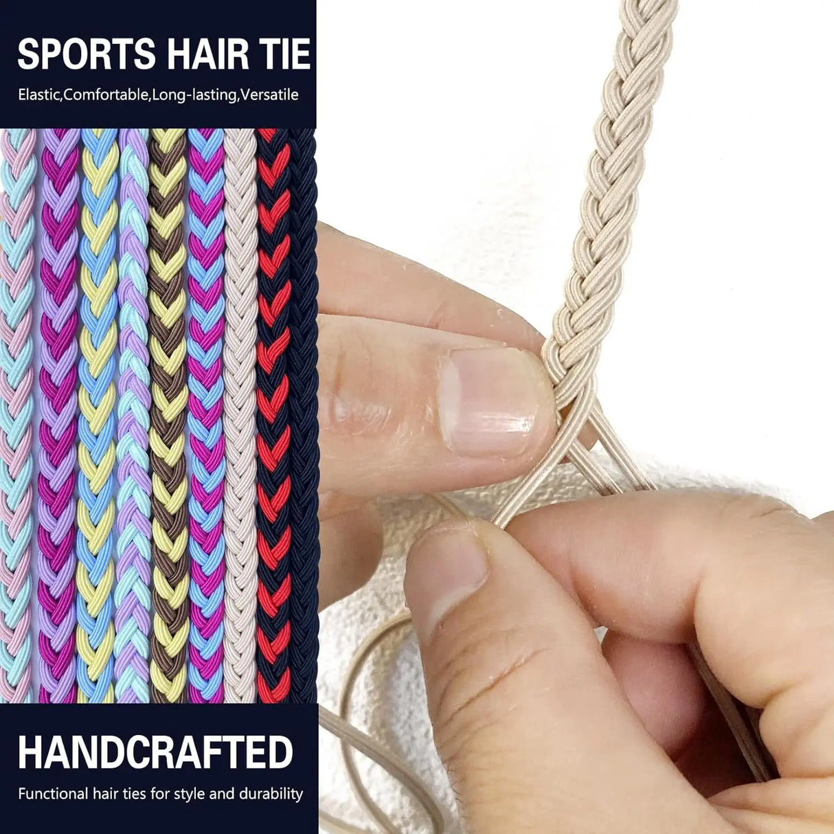 Elastic Hair Ties Ponytail Holders Colorful Gym Sports Hair Bands Spiral Long Pony Tial Wrap for Women Thick Hair for Wind Water
