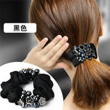 Crystal Pearl Elastics Hair Ties for Women Shiny Ponytail Hair Ties Soft Rubber Hairband Hair Rope Hair Accessories In Daily