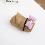 Lovely Girl Baby Summer Straw Hat Casual Bowknot Sun Visor Caps Outdoor Beach Top Sunscreen Empty Hats Cute Baseball Caps