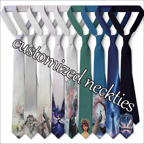 Private Design Multiple Fashion Styles Custom Men's Tie Christmas Party Gifts Skinny Tie Casual Business Wedding Suits Ties DIY