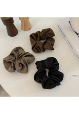 Korean Woman Big Elegant Silk Elastics Hair Band Girls Solid Color Scrunchies Hair Ties Ladies Ponytail Hold Hair Accessories