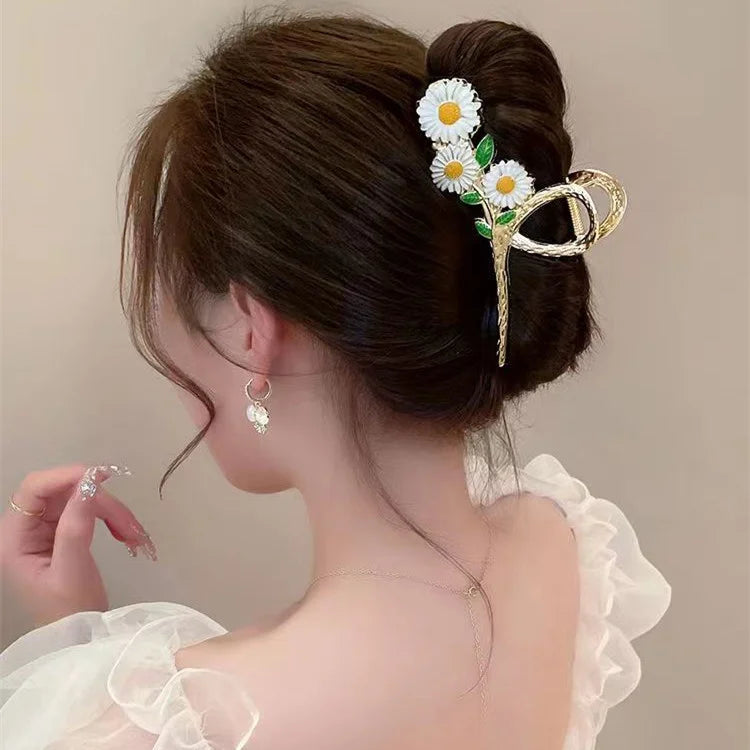 New Sweet Flower Durian Hair Claw Clip Ponytail Grab Hair Clips Shark Clip Woman Hairpins For Girl Hair Accessories Headdress