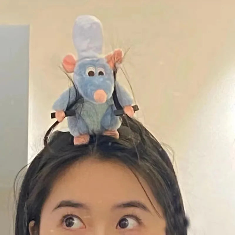 Ratatouille Hairband Cute Headband Kawaii Plush Hair Accessory Color Doll Wide-Brimmed Hairpin Creativity Headdress Gift