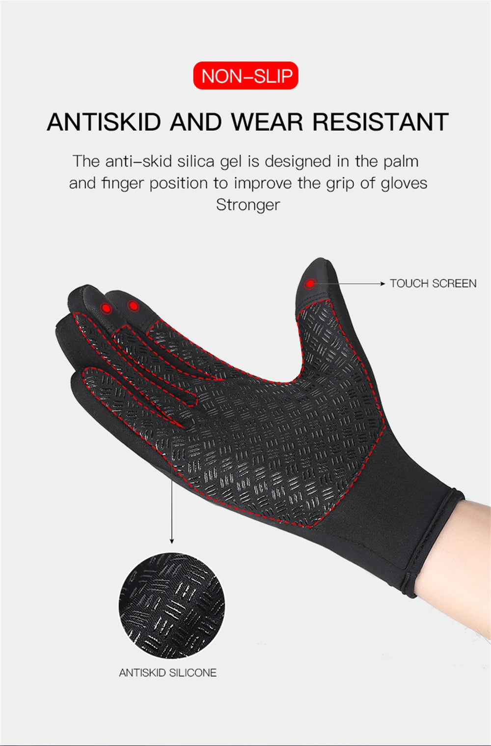 Hot Winter Gloves For Men Women Touchscreen Warm Outdoor Cycling Driving Motorcycle Cold Gloves Windproof Non-Slip Womens Gloves