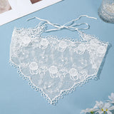 White Lace Bandana Floral Summer Woven Headbands Hair Band Women Outgoing Travel Retro Hair Accessories Headwear Turban Scarf