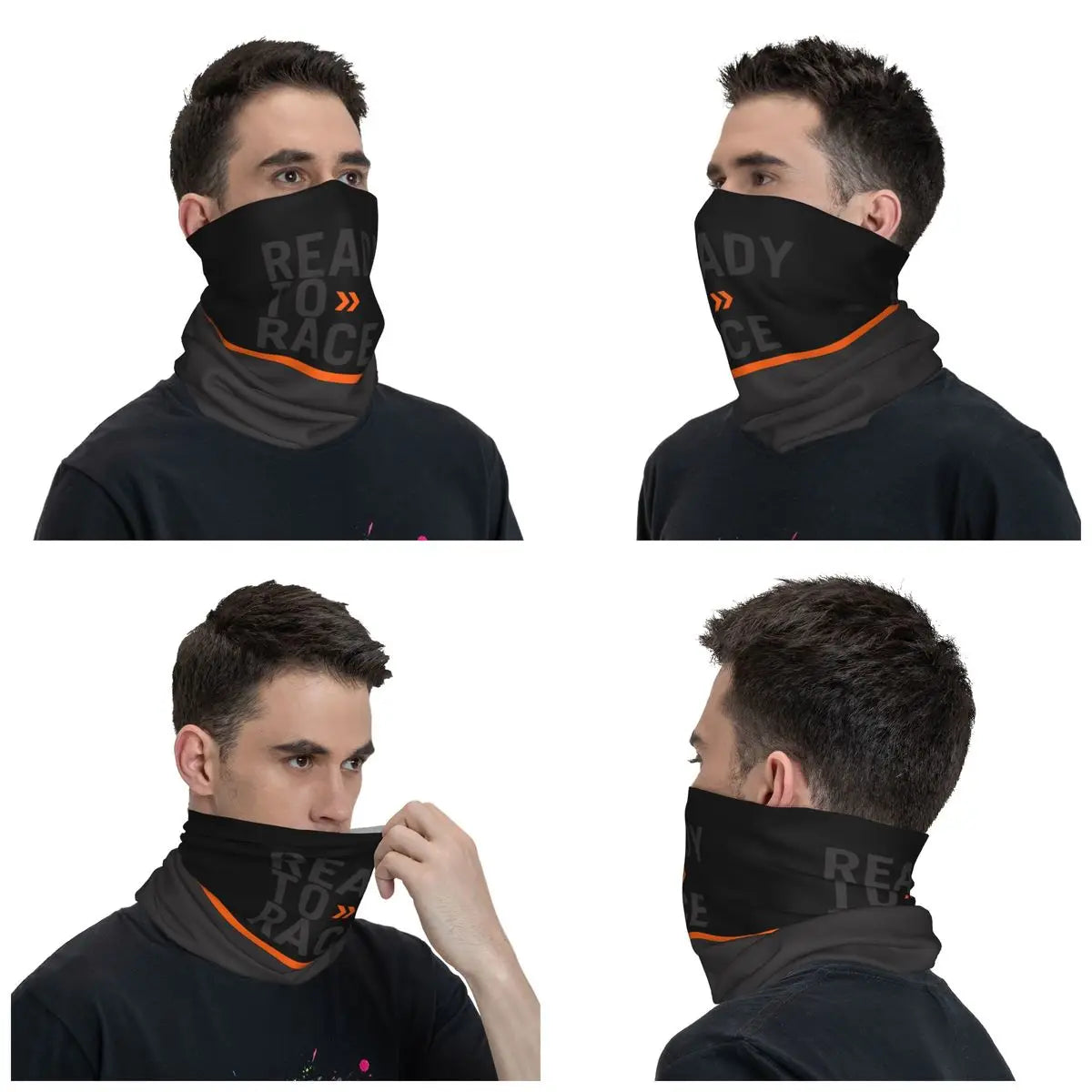 Ready To Race Logo Bandana Neck Gaiter Windproof Face Scarf Cover Racing Sport Motorcycle Rider Headband Tube Balaclava