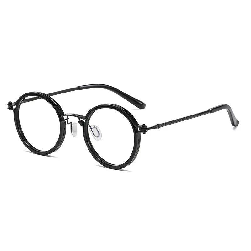 Reading Glasses Men High Quality Round Alloy Magnifying Glasses Eye Prescription 0 To +4 Clear Lens Anti Blue Light Glasses New