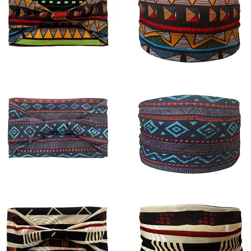 Boho Headbands For Women Fashion Wide Headscarf Bohemian Yoga  Workout Head Bands Hair Accessories Band