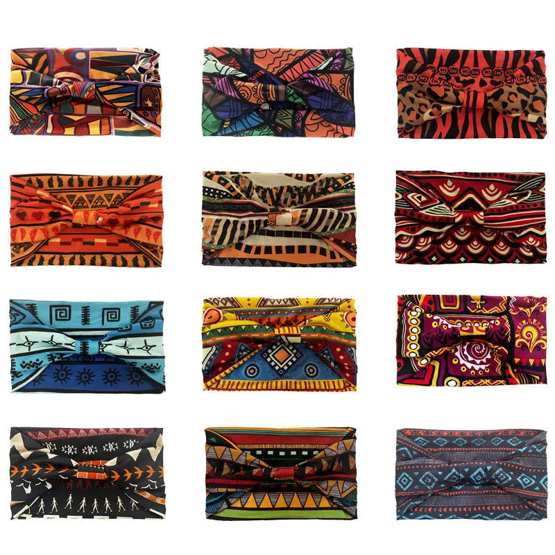 Boho Headbands For Women Fashion Wide Headscarf Bohemian Yoga  Workout Head Bands Hair Accessories Band
