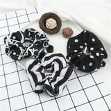 3/5PCS Black White Elastic Hair Bands for Girls Simple Basic Headband Women Rubber Band Hair Accessories Holder Scrunchies Gifts