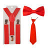 Fashion 3PCS School Boys girls Children Kids brace elastic Suspenders for shirt suspensorio Tie Bowties butterfly  Set TR0001