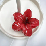 2024 Bohemian Beach Vacation Frangipani Egg Flower Hair Clips Lily Flower Hawaii Beach Hair Claw for Women Girl Hair Accessories