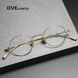 Pure Titanium Glasses Frame Men Women Vintage Round Brand Design Eyeglasses Frames New Titan Eyewear High Quality Spectacles
