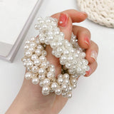 Pearls Beads Hair Ties Elastic Hair Bands For women Hair Rope Scrunchies Ponytail Holders Rubber Hair Accessories