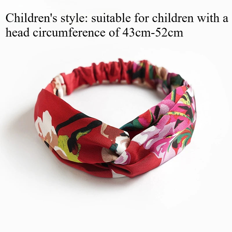 European and American silk elastic elastic cross headband, stylish, simple and versatile headband for parents and children