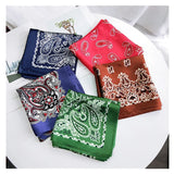 2023 Fashion Bandana Hair Scarf For Women Paisley Print Kerchief Silk Satin Head Scarfs Square Shawl Wraps Neck Scarves For Lady