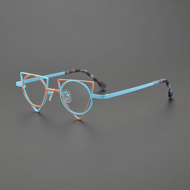 Ultra Light Pure Titanium Inverted Triangle Glasses Frame Female New Multi-color Personality Myopia Reading Prescription Eyewear
