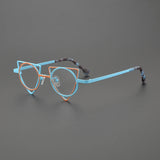 Ultra Light Pure Titanium Inverted Triangle Glasses Frame Female New Multi-color Personality Myopia Reading Prescription Eyewear