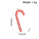 10Pcs  Simulation Polymer Clay Christmas Cane Rainbow Candy Charms Christmas Pendants for Earrings Keychains DIY Jewelry Making