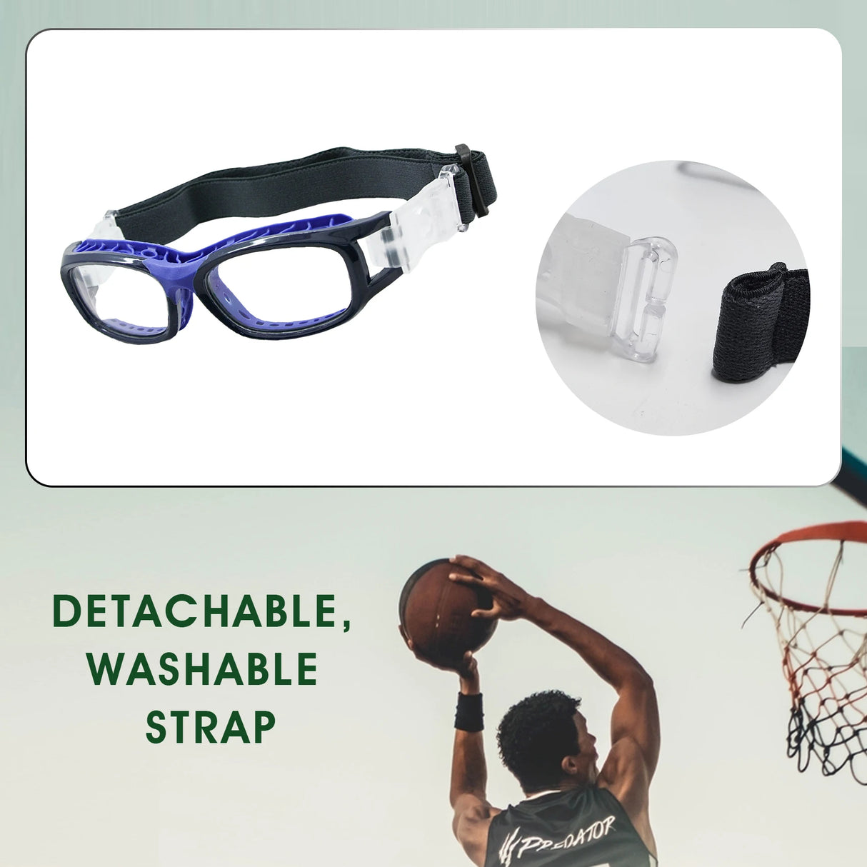 Sports Glasses Lens Replaceable Slim Fit Light Weight Impact-Resistant Protective Goggles Basketball Soccer Volleyball Tennis