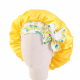 Kids Girls Sleep Cap Floral Print Hair Bonnet Satin Night Sleep Hat Turban Sleeping Hat Children Hair Care Bonnet Nightcap Caps