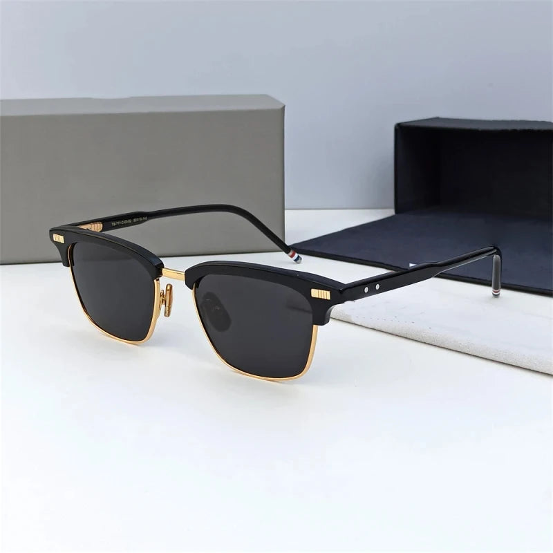 Men Square Business Titanium Acetate Glasses Frame Fashion Brand Designer Ultra-light Eyeglasses TB711 Sun Sunglasses Glasses