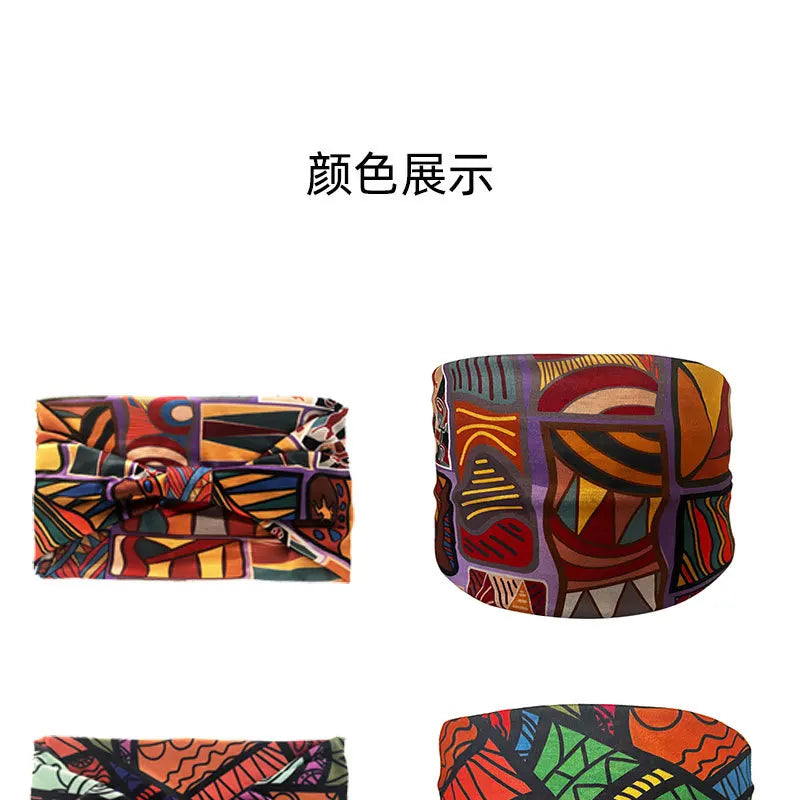 Boho Headbands For Women Fashion Wide Headscarf Bohemian Yoga  Workout Head Bands Hair Accessories Band