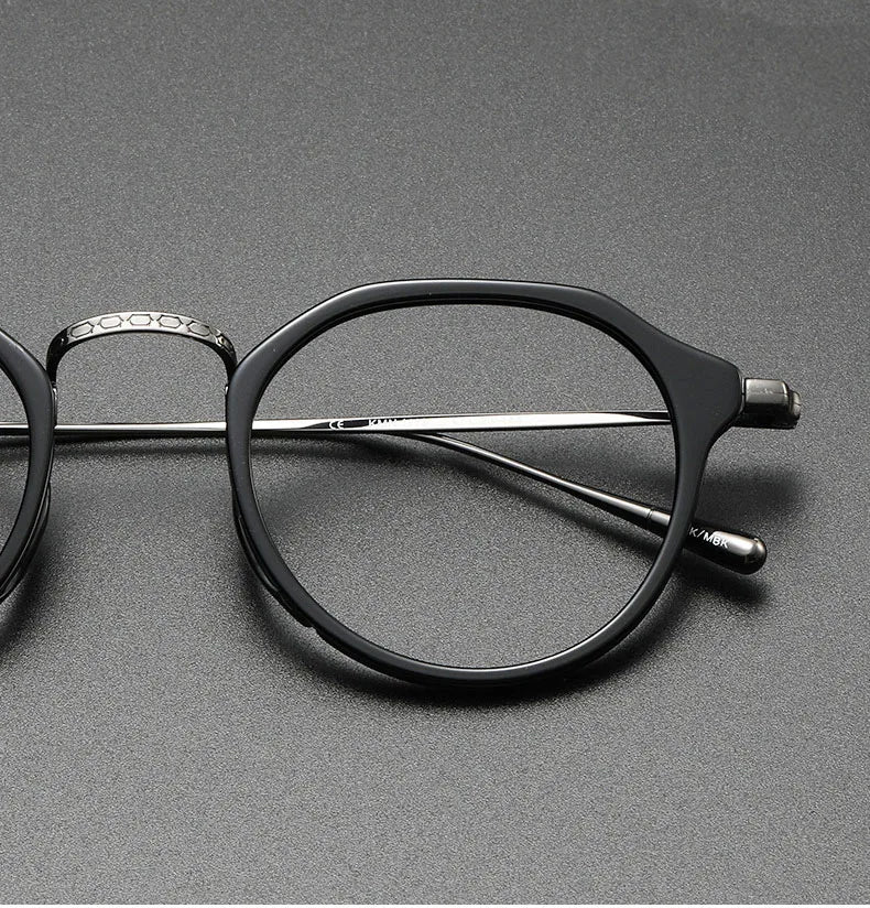 2025 New INS Men's Ultra Light Pure Titanium Glasses Frame Fashion Trend Women's Anti Blue Light Glasses Polygonal Prescription