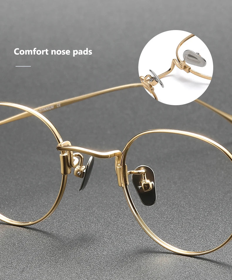 Pure Titanium Glasses Frame Men Women Vintage Round Brand Design Eyeglasses Frames New Titan Eyewear High Quality Spectacles