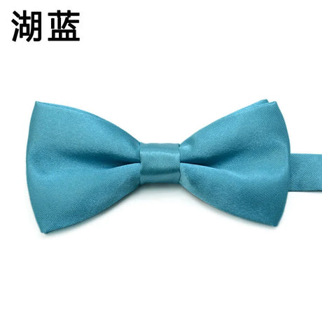 Fashion Kids Solid Color Bow Ties Imitation Silk Student Bowties Soft Black Red Butterfly Bowknot Wedding Party Cute Pet Cravat