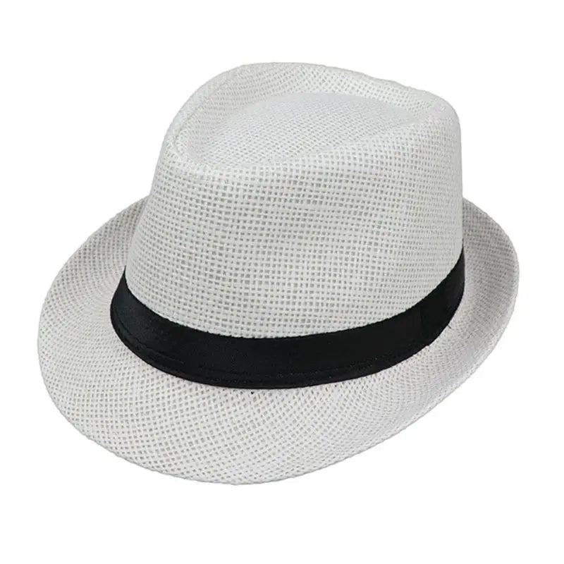 Children Kids Summer Beach Straw Hat Jazz Panama Trilby Fedora Hat Gangster Outdoor Breathable Hats Girls Boys Sunhat