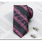 5cm Musical Note Printed Tie College Students Narrow Neckties Leopard Check Performance Ties For Men Daily Neckwear Gravata Gift